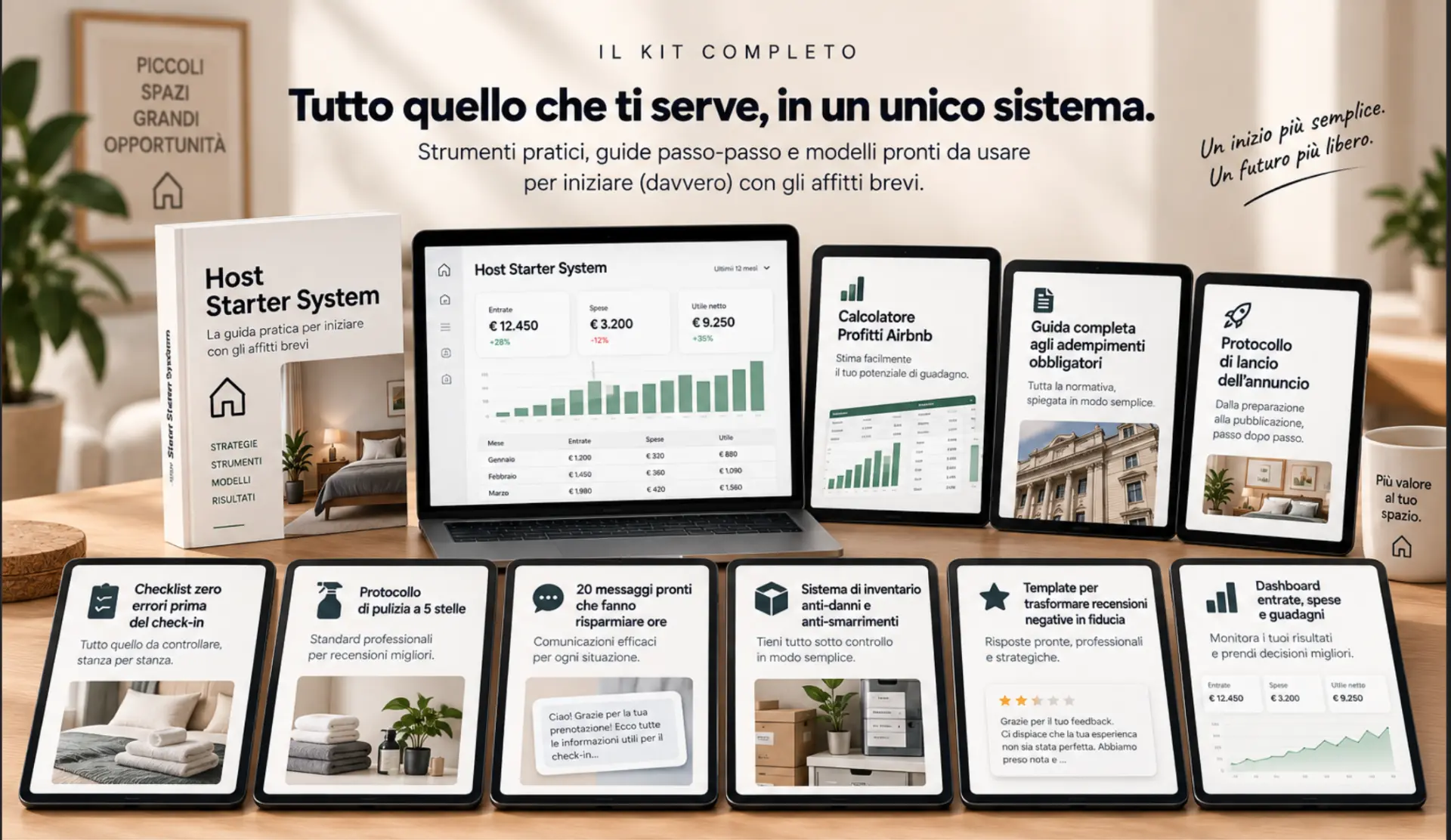 Il kit completo Host Starter System: manuale, dashboard e 9 strumenti operativi